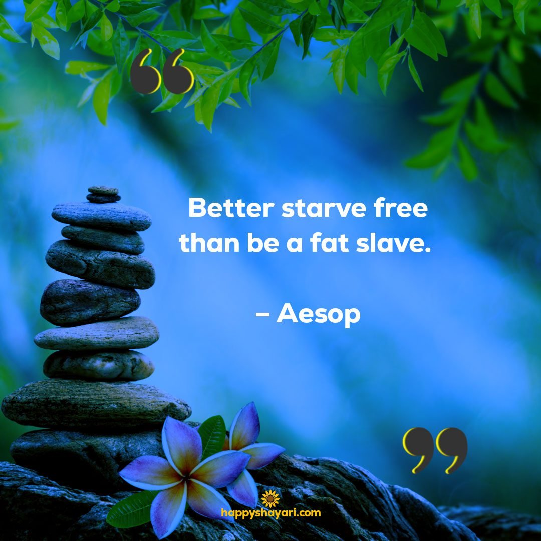 Better starve free than be a fat slave. - Aesop