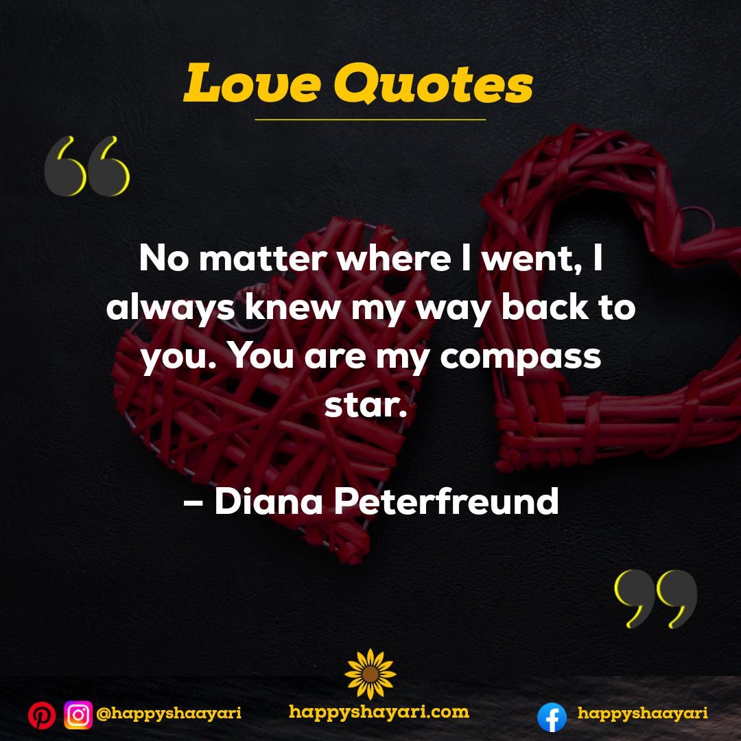 No matter where I went, I always knew my way back to you. You are my compass star. – Diana Peterfreund