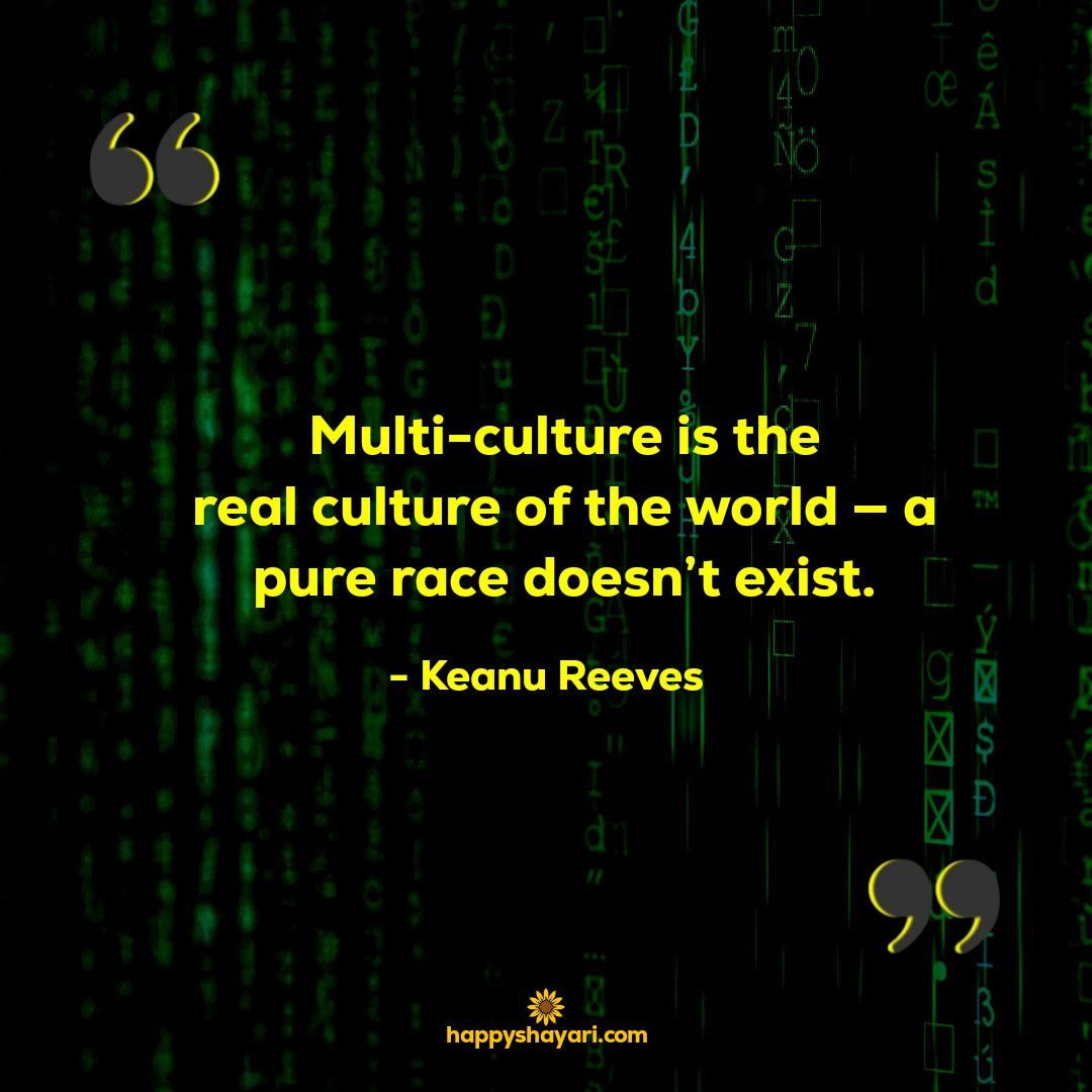 Multi culture is the real culture of the world — a pure race doesnt exist.