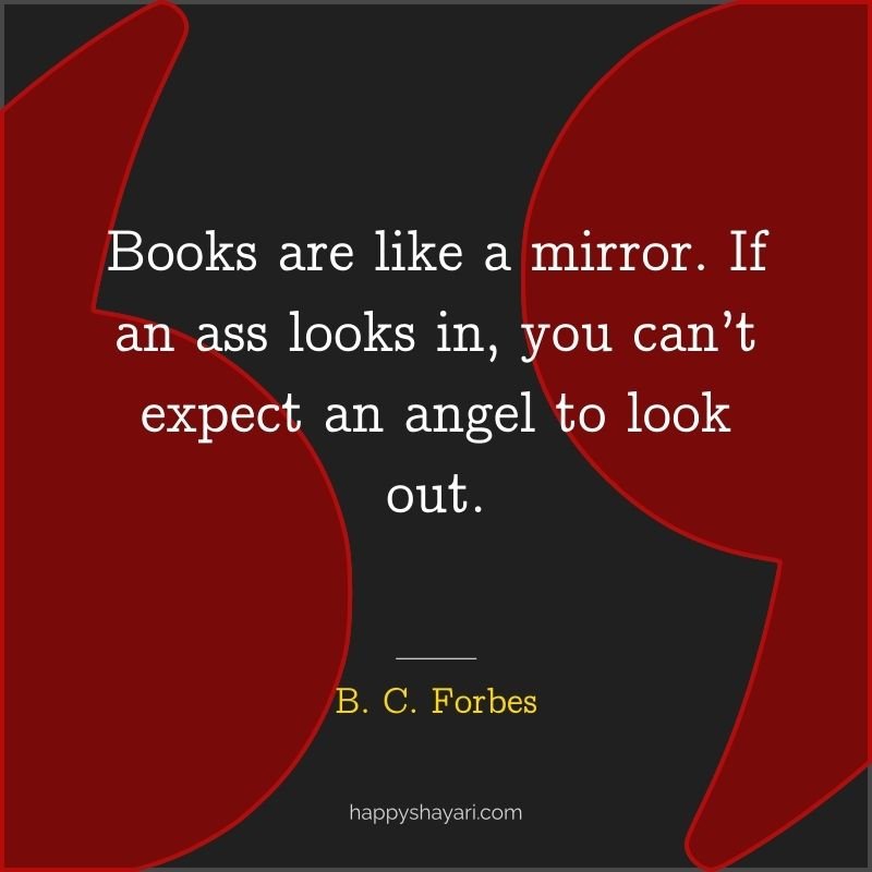 Books are like a mirror. If an ass looks in, you can’t expect an angel to look out.