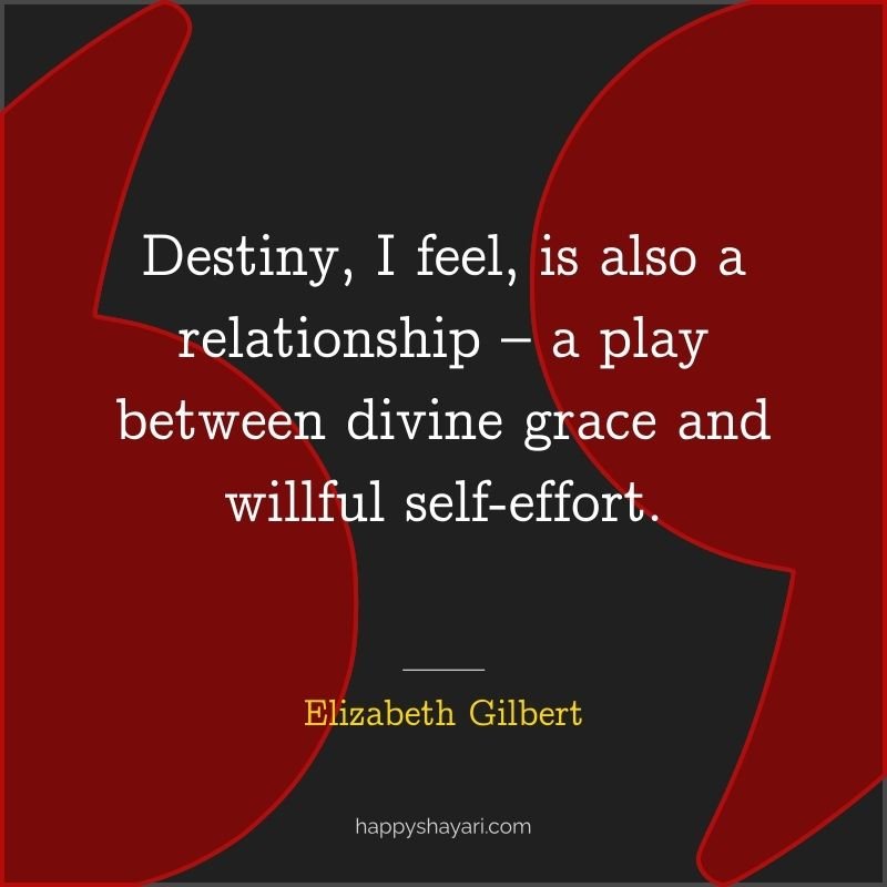 Destiny, I feel, is also a relationship – a play between divine grace and willful self effort.