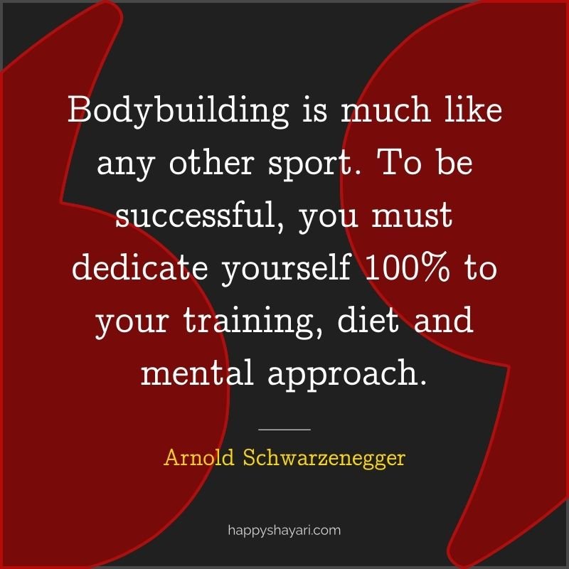 Bodybuilding is much like any other sport. To be successful, you must dedicate yourself 100% to your training, diet and mental approach.